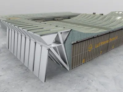 EDDF Lufthansa Hangar Low-poly 3D model