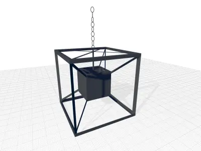 Light Lantern Square - Rectangle Chandelier 3D model