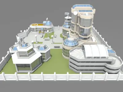 Cartoon base location 3D model