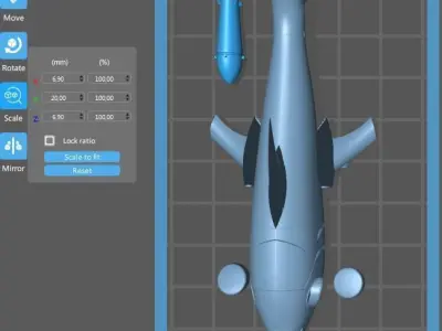 Shark submarine nautilus style 3D model