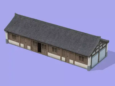 Traditional Chinese Rural House Low-poly 3D model
