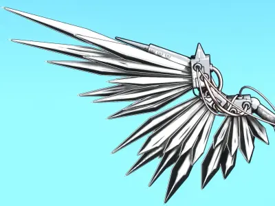 Mecha Angel Wings Low-poly 3D model