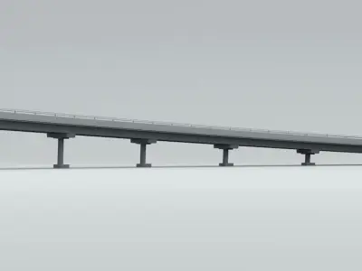 Beam Bridge Low-poly 3D model
