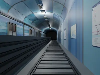 Subway Station  Low-poly 3D model