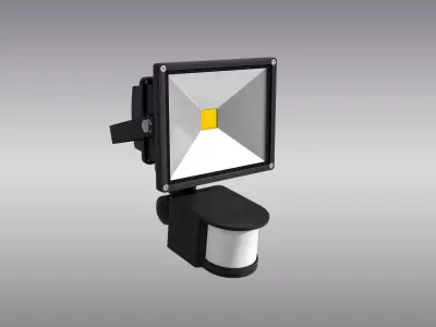 LED Floodlight with Motion Sensor Low-poly 3D model