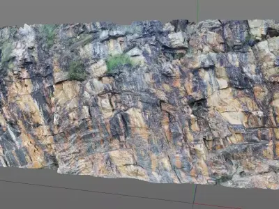 3D Scanned Rock and Cliff face 004 3D model