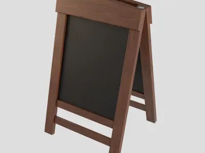 Menu Board Stand 01 Low-poly 3D model