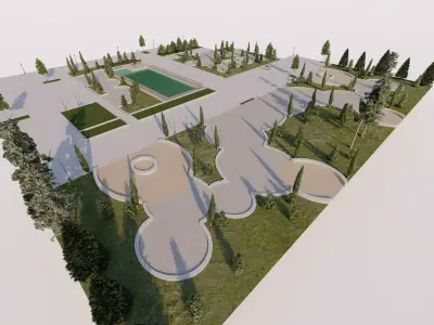 public park-Private Park Landscape -Park Center 3D model