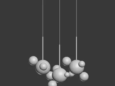 Suspension light Giopato Coombes Bolle BLS 14L Chandelier 3D model