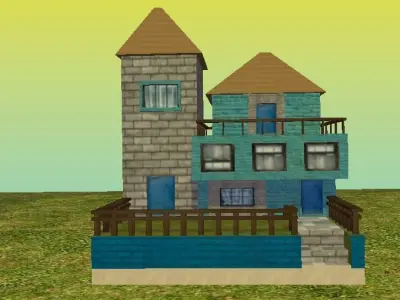 House model 3D model Free low-poly 3D model
