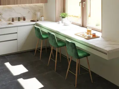 Modern L-Shape Kitchen 3D model