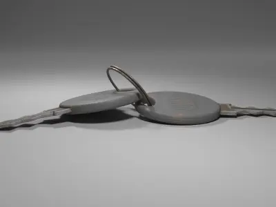 Rusted key Low-poly 3D model