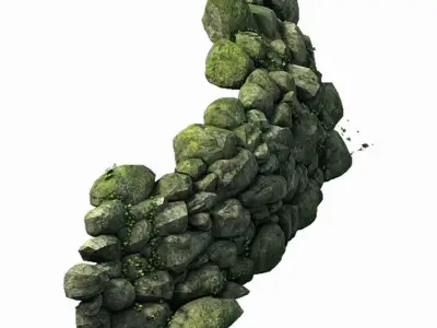Mountain - moss - rocks 12 3D model