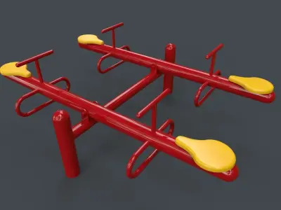 PBR Modular Outdoor See Saw Playground C Low-poly 3D model
