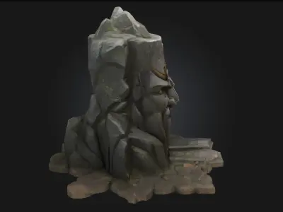 Stone Guardian Cave  Mystical Sanctuary of Ancient Secrets 3D model