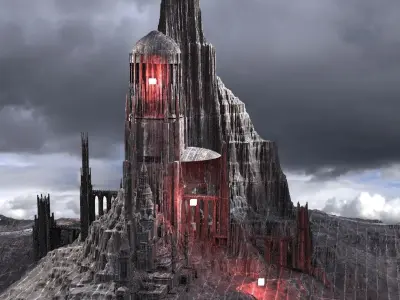 Mordor Fantasy Style Towers 2 3D model