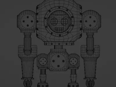 Old Robot Low-poly 3D model