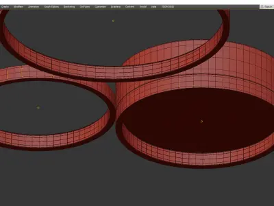 Twine circular led ceiling light Low-poly 3D model