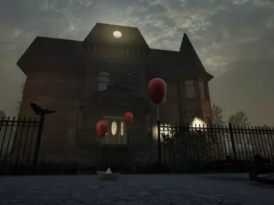 Haunted Abandoned House  Horror Game Asset Old Dark Mansion 3D model