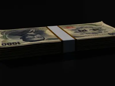 Money Stack - 1000 Yen - Coins -High Quality 3D model 3D model