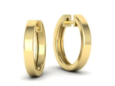 Delicate Fine Hoop Earrings 18mm 3mm wide 3D print model