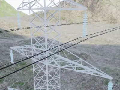 High Pole Power 3D 3D model