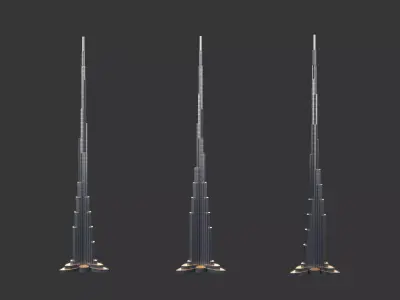 Burj Khalifa Low-poly 3D model