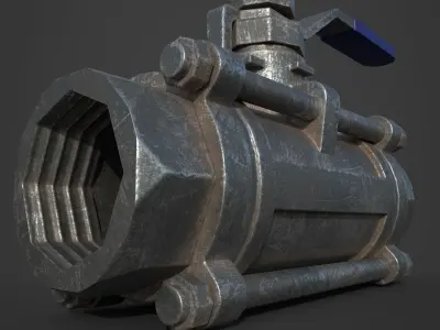pipe valve  Low-poly 3D model