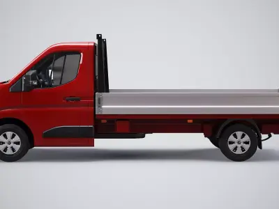Renault Master Tipper Flatbed Truck PBR Textured Low-poly 3D model