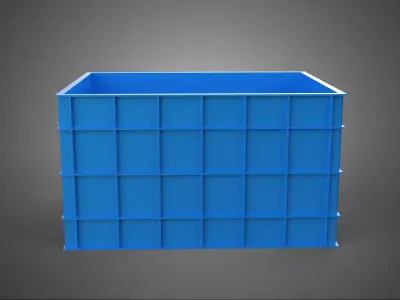 WATER FISH BLUE PLASTIC BOX CRATE CONTAINER STORAGE RACK TANK 3D model