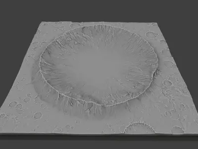 Moon Recent Impact Crater 3D print model 3D print model