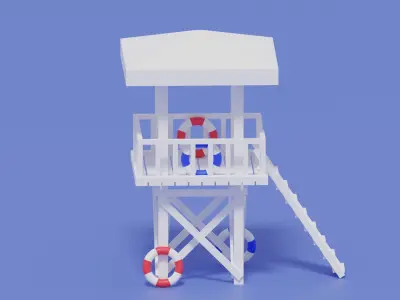 Beach Lifeguard Tower 3D model