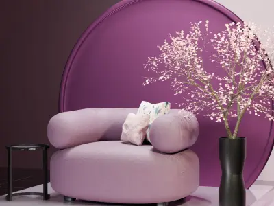 Archviz Single Seat 5 Basic Scene and Lighting  3D model