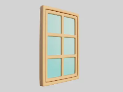Cartoon Window 2a 3D model