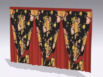 Curtain Low-poly 3D model