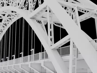 High-Resolution 3D Model of the Adomi Bridge  Ghana Low-poly 3D model