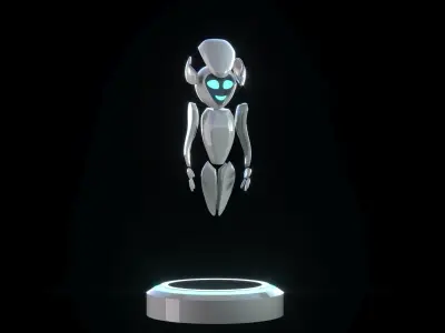 robot futuristic Low-poly 3D model