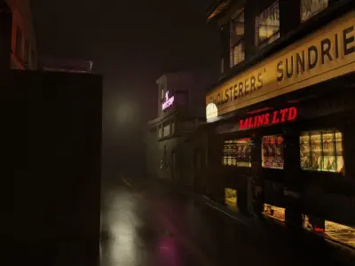 Dark city Low-poly 3D model