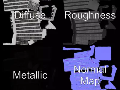 Modern Glass Building model pack Low-poly 3D model