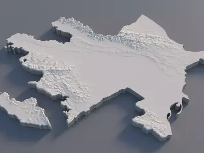 Azerbaijan Country Terrain 3D model