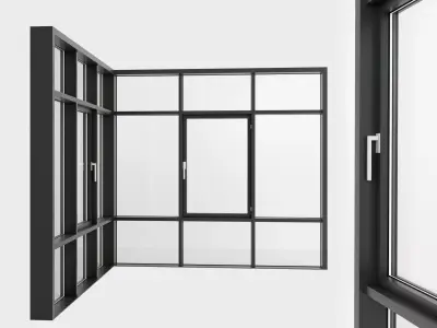 Panoramic glazing Stained glass 99 Low-poly 3D model