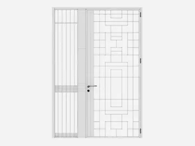 Aluminium door 312 3D model