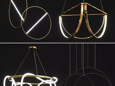 Collection of new minimalist chandelier 6 3D model