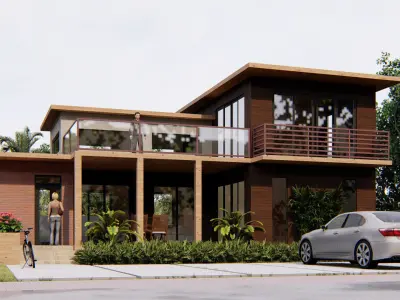 Villa C9 - Sketchup dwg lumion render picture 3D model