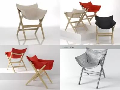 Fionda four folding chairs 3D model