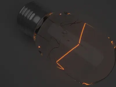 Illuminated Microwave Lamp 3D model