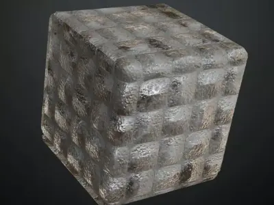 Diamond Metal Plate Five PBR Seamless Texture