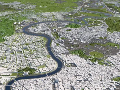 Rome Italy 50x50km City 3D Map 3D model