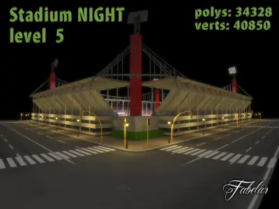 Stadium Level 5 Night Low-poly 3D model