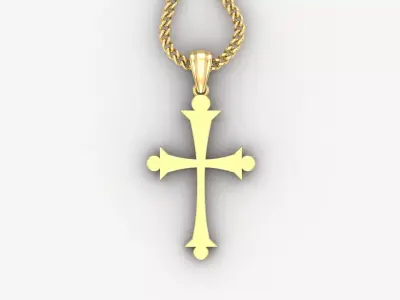 Light Gold 18K Cross Pendant 1CP028 3D print model